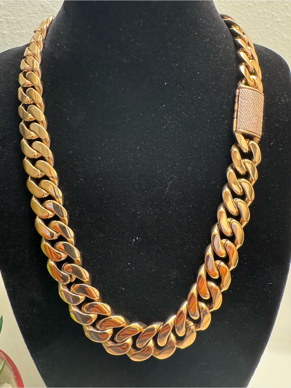 Rose Gold-Tone Cuban Link Necklace - Men Accessories